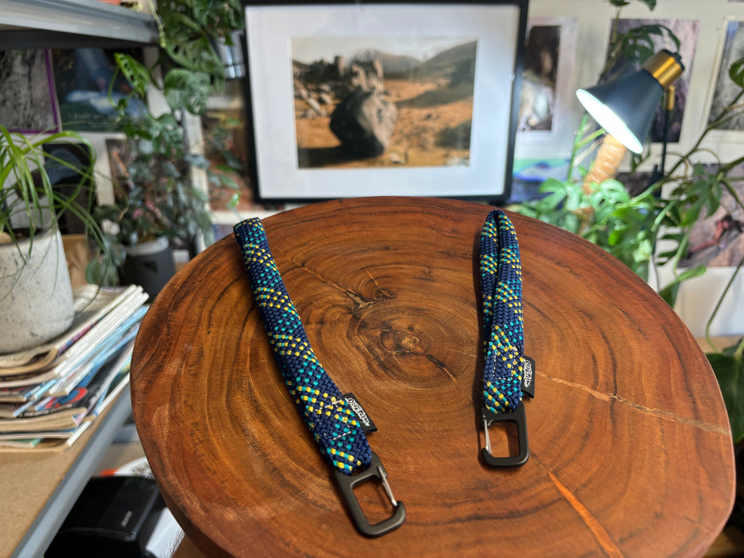 Spiked blue keychain