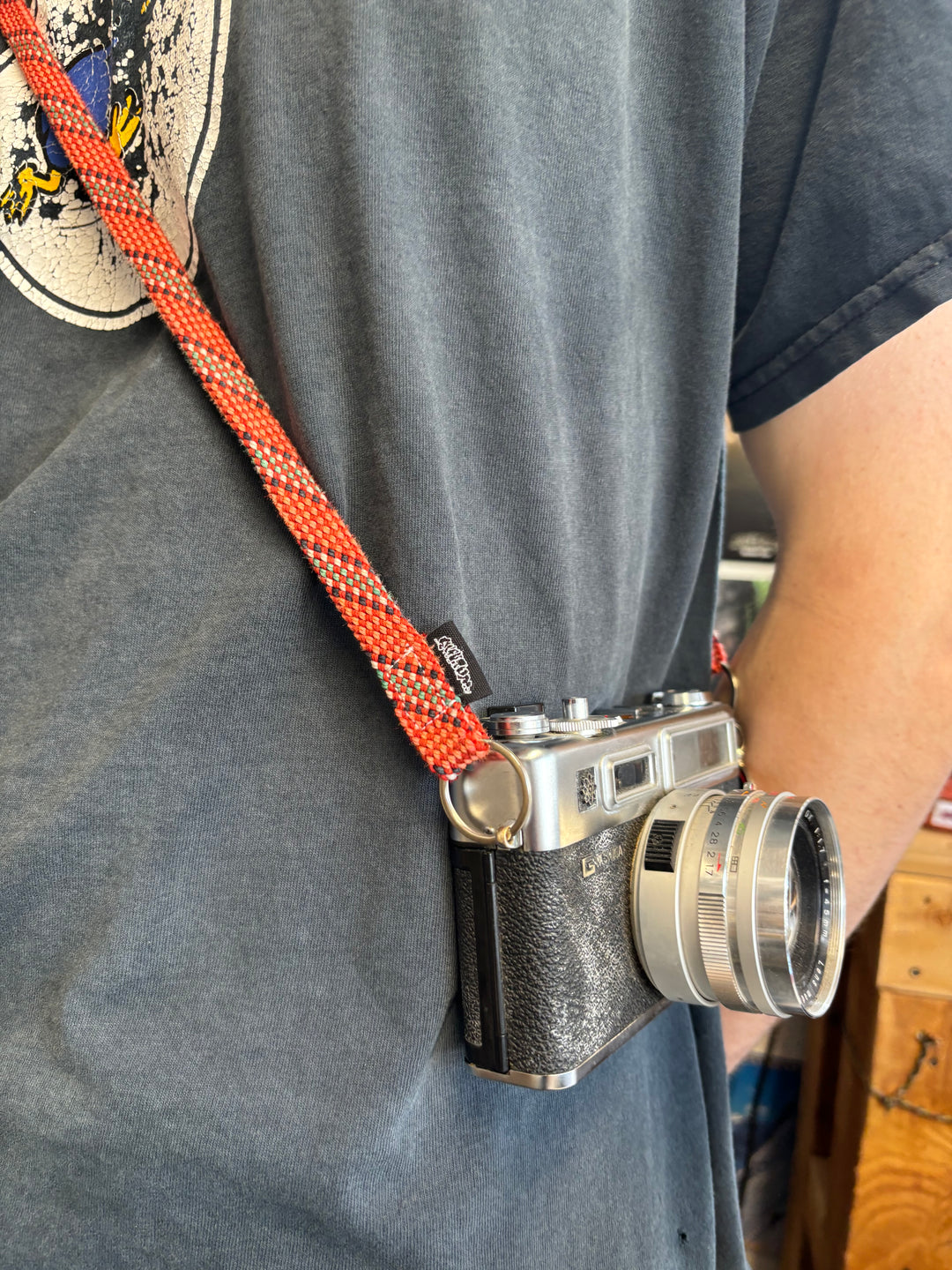 Crimson camera strap